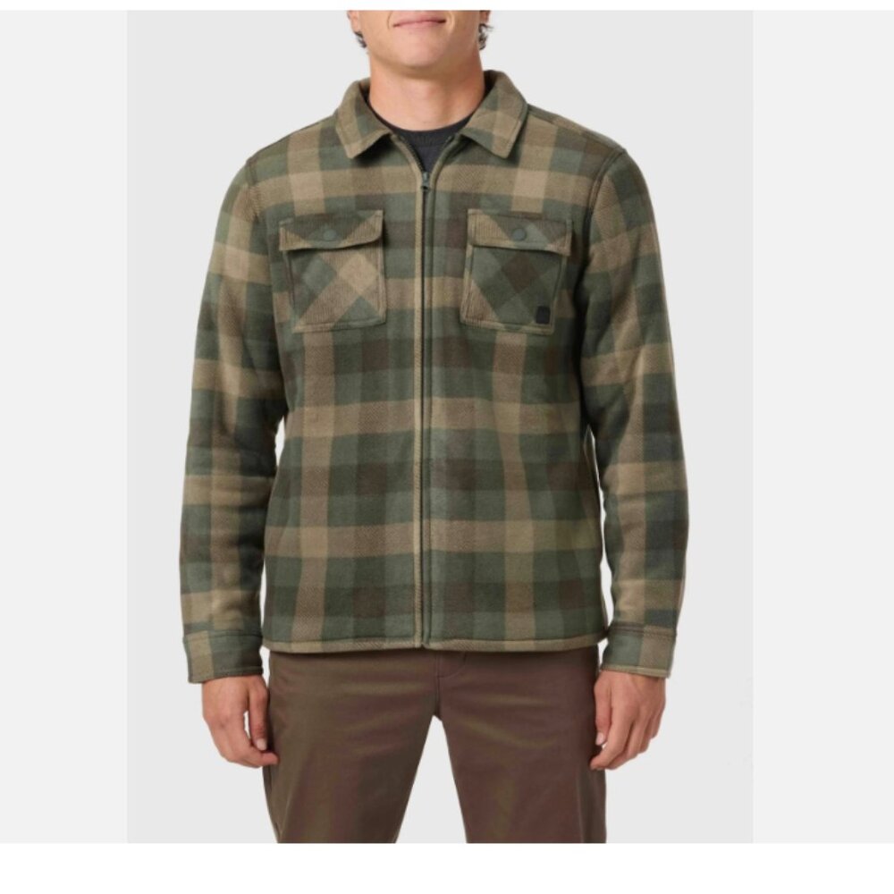Voyager Men's Flannel Fleece Zip-Up Shirt Jacket Size S